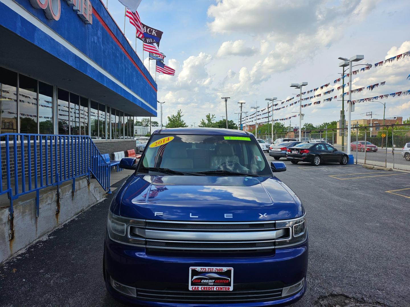 2014 BLUE Ford Flex Limited FWD (2FMGK5D89EB) with an 3.5L V6 DOHC 24V engine, 6-Speed Automatic Overdrive transmission, located at 7600 S Western Ave., Chicago, IL, 60620, (773) 918-3980, 0.000000, 0.000000 - Photo#2